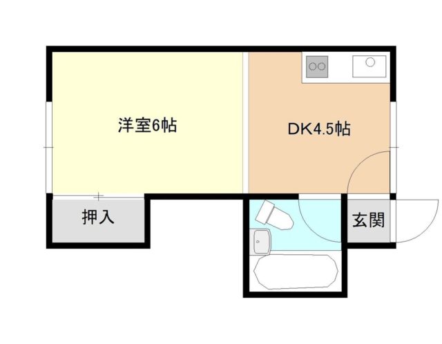 札幌マンスリーマンションの南郷イレブンハイツ　２０３ 間取り図